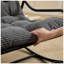 Chaise berçante d'extérieur en acier avec coussin gris épais
