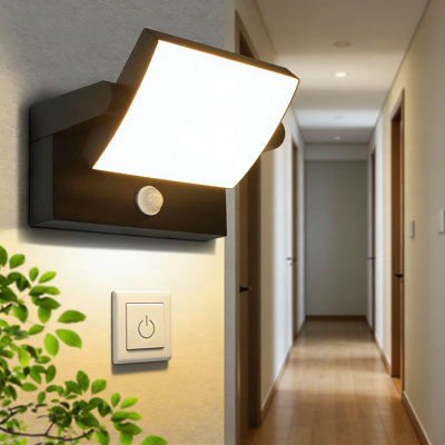 Motion Sensor Outdoor Wall Light With 350° Adjustable Head, 18W LED 1980LM Brightness, IP65 Waterproof, Ideal For Porch, Garage, Entrance, And Garden Security