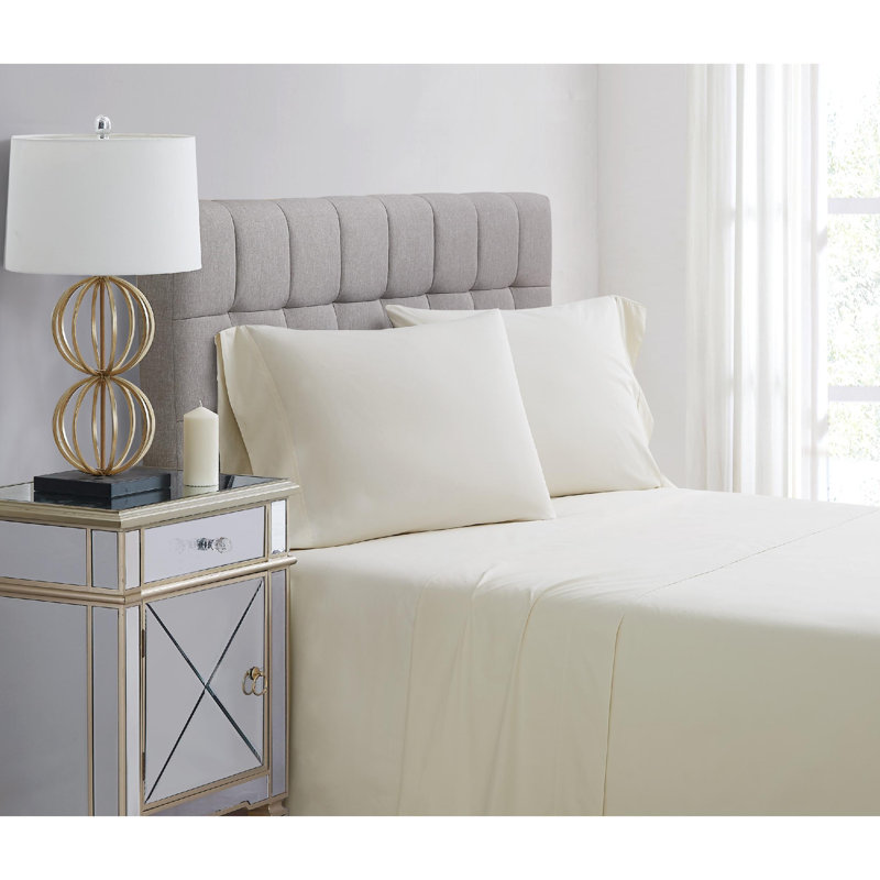 Vanilla Ice Twin Cotton Percale Deep Pocket Sheet Set