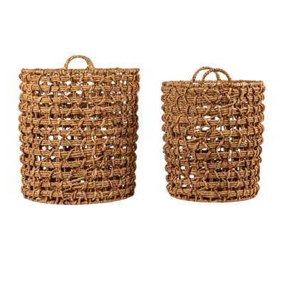 Paniers ronds en jacinthe d'eau