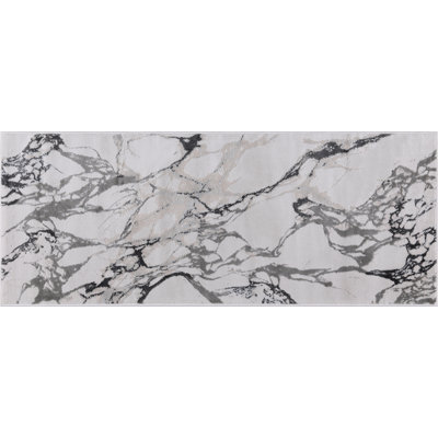 Ilios Collection Abstract Textured Black and Grey Rug