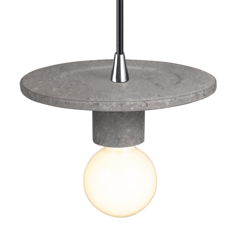 Leni 1 - Light Single Pendant, Concrete, Polished Chrome