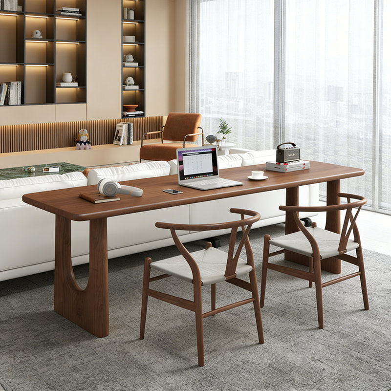 Bureaux rectangulaires en bois massif Palwinder, H 29,52 po x l 62,99 po x P 23,62 po