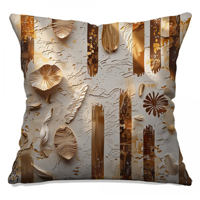 Textured Botanical Abstract Double Sided Throw Pillows