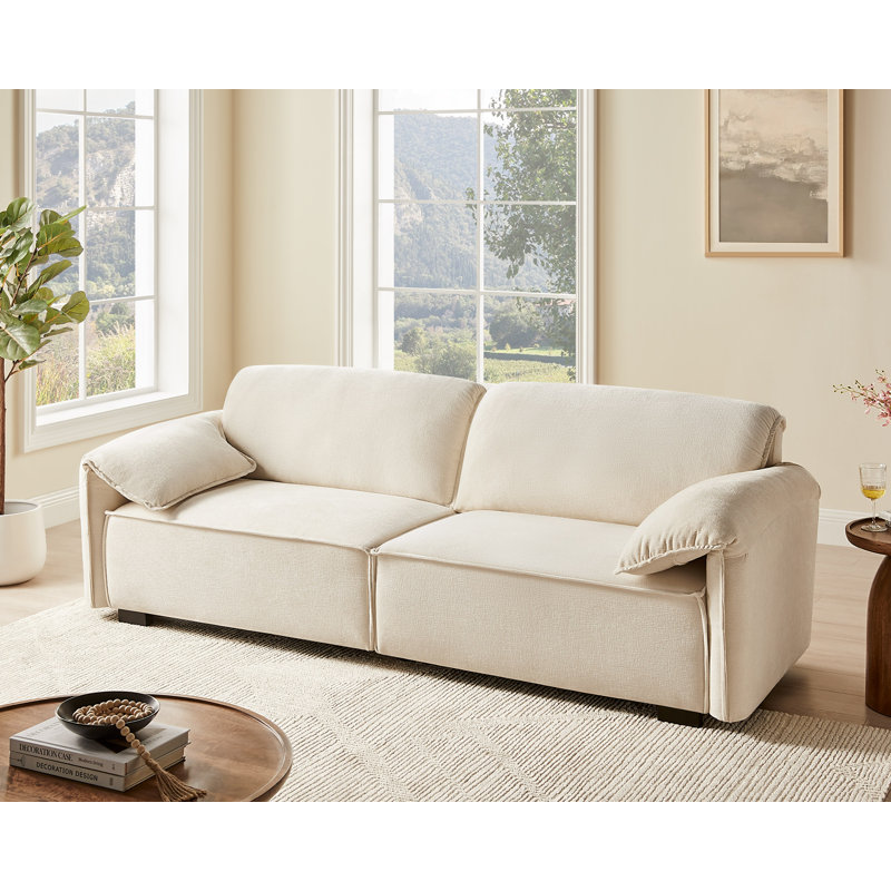 Coniglio 95'' Upholstered Sofa, Beige 100% Polyester