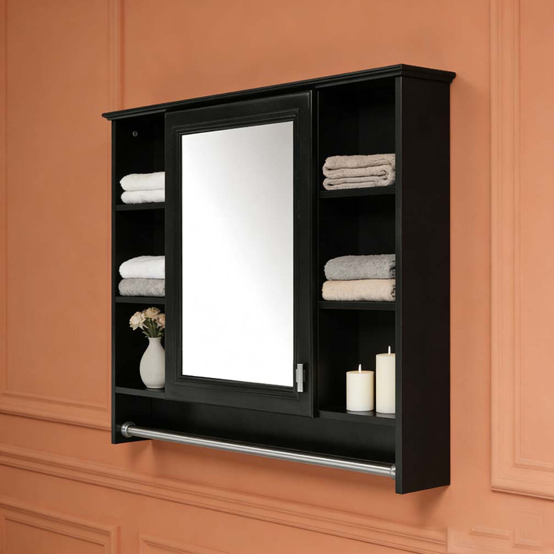 36-inch Wall Mounted Medicine Cabinet, Black