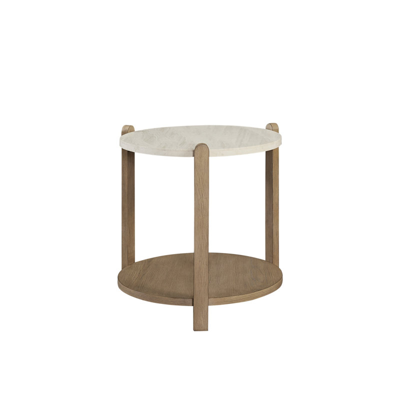 Stone Top End Table - Toffee