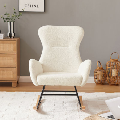 Fauteuil berçant beige Teddy