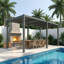 Grande pergola à persiennes en acier 12 po x 20 pi, pavillon de jardin extérieur à toit réglable, abri en métal toutes saisons pour les fêtes dans la cour et les grands rassemblements-129215665-130165847