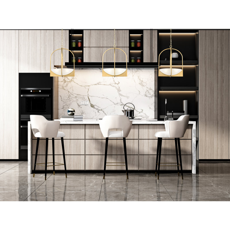 Lustre à 4 lumières Kratzerville, Or moderne