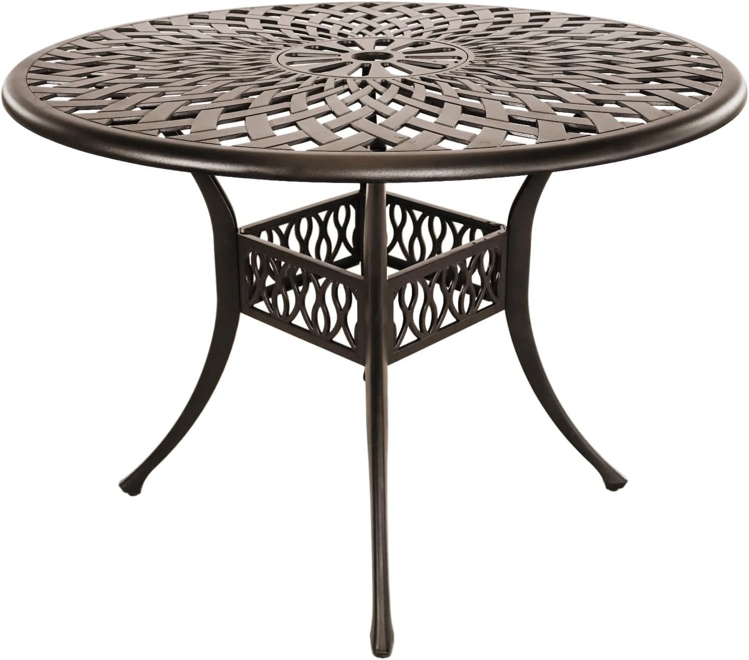 42 inch patio table with umbrella hole Timber 42" Round Dining 3742RFTM by Homecrest (Optional lasting uses Latitude Run 42" Round Outdoor