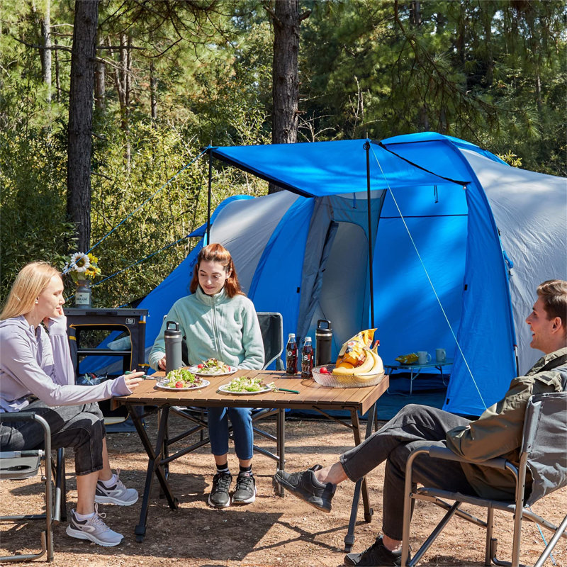 Belvilus Rectangular Metal Folding Outdoor Camping Table , 108cm cm W 108cm cm D