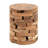 Dovray Teak Wood Handmade Live Edge Accent Table with Brick Inspired Design 14" x 14" x 18"-1754760033