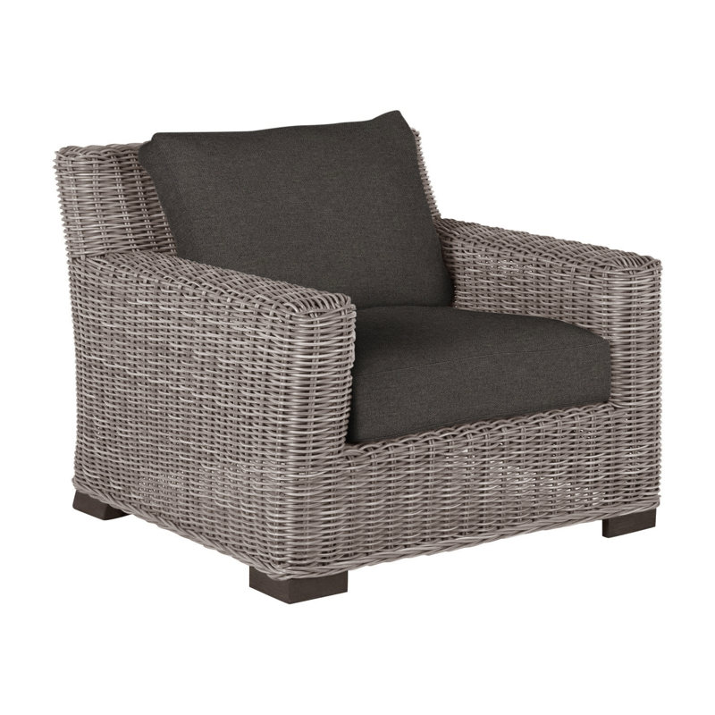 Rustic Woven Lounge Chair, Oyster, Verona Fossil, No Welt