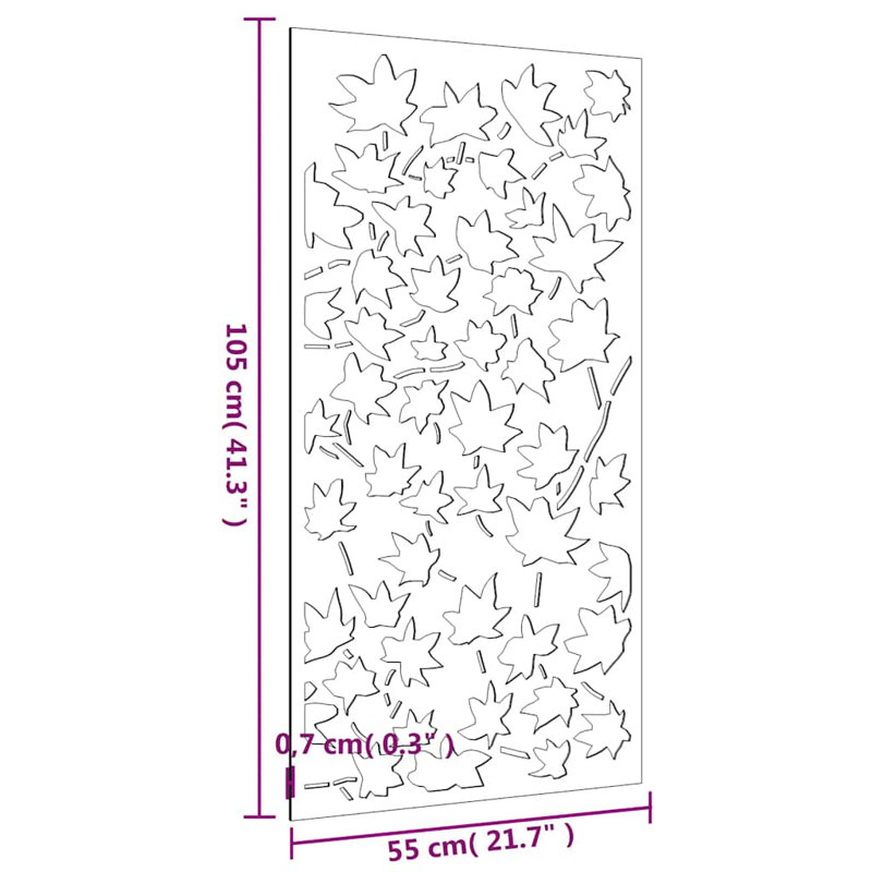 Décoration murale de jardin vidaXL en acier Corten brun 41,3 po x 21,7 po