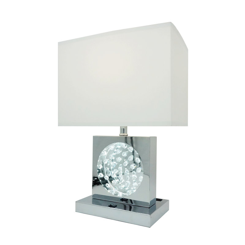 Lampe de table Trinna Modern Comtemporary, Chrome, Blanc