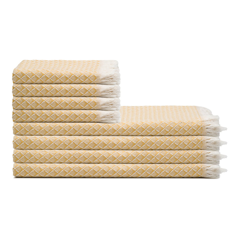 Ensemble de serviettes Serenity Grid, Mustard