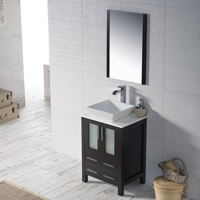 Ensemble de meuble-lavabo simple 24 po avec miroir Mance