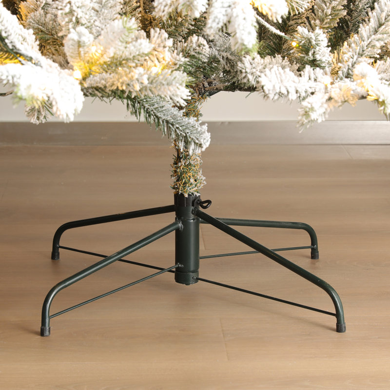 Sapin de Noël élégant enneigé avec lumières, 7.5'