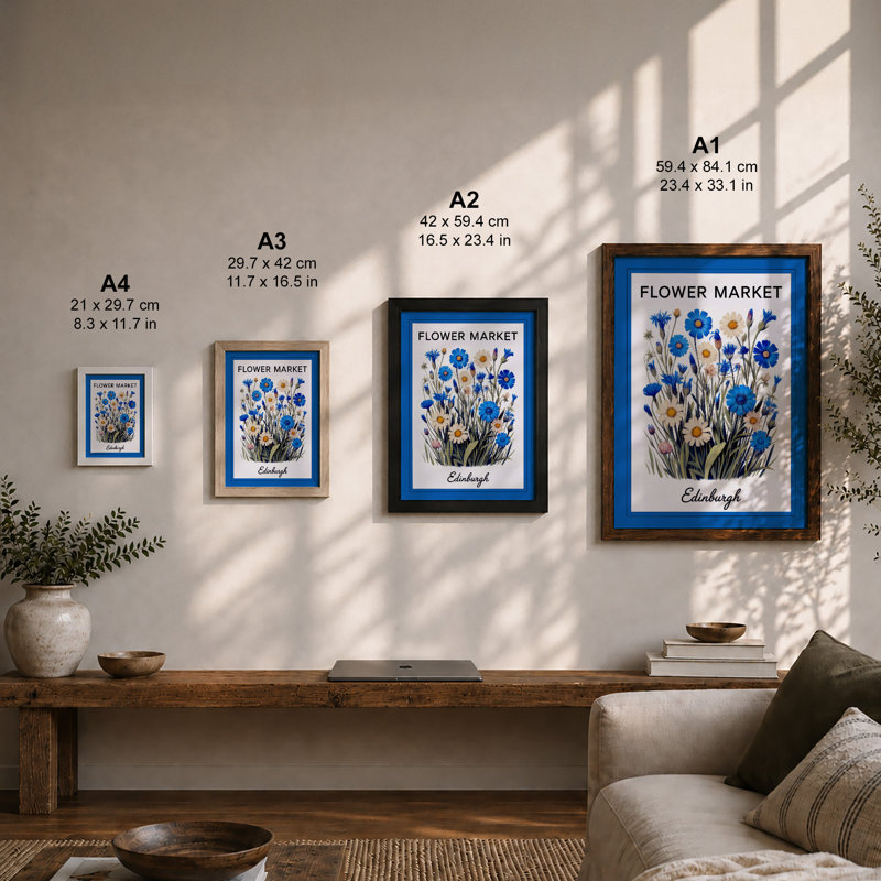 Edinburgh Flower Market Botanical - Framed Print, A1 - 84.1 x 59.4 cm, Unframed