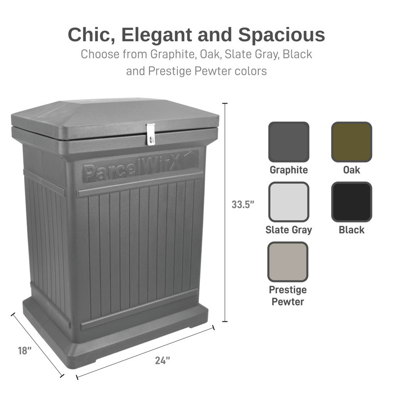 RTS Home Accents Plastic Package Drop, Graphite