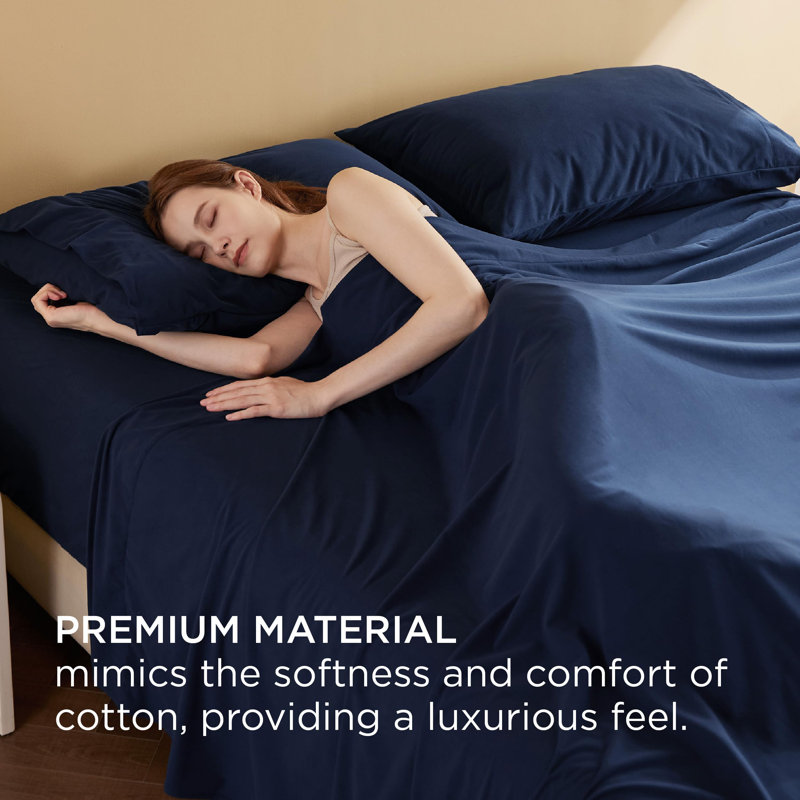 Draps de flanelle Holiday Vibe for Your Home, Ensemble de drap très grand avec un drap-housse e, Bleu marine