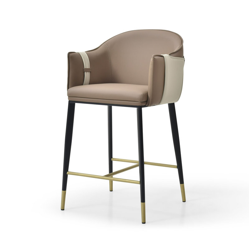 Tabouret de comptoir 26 po Karmann, Beige / brun