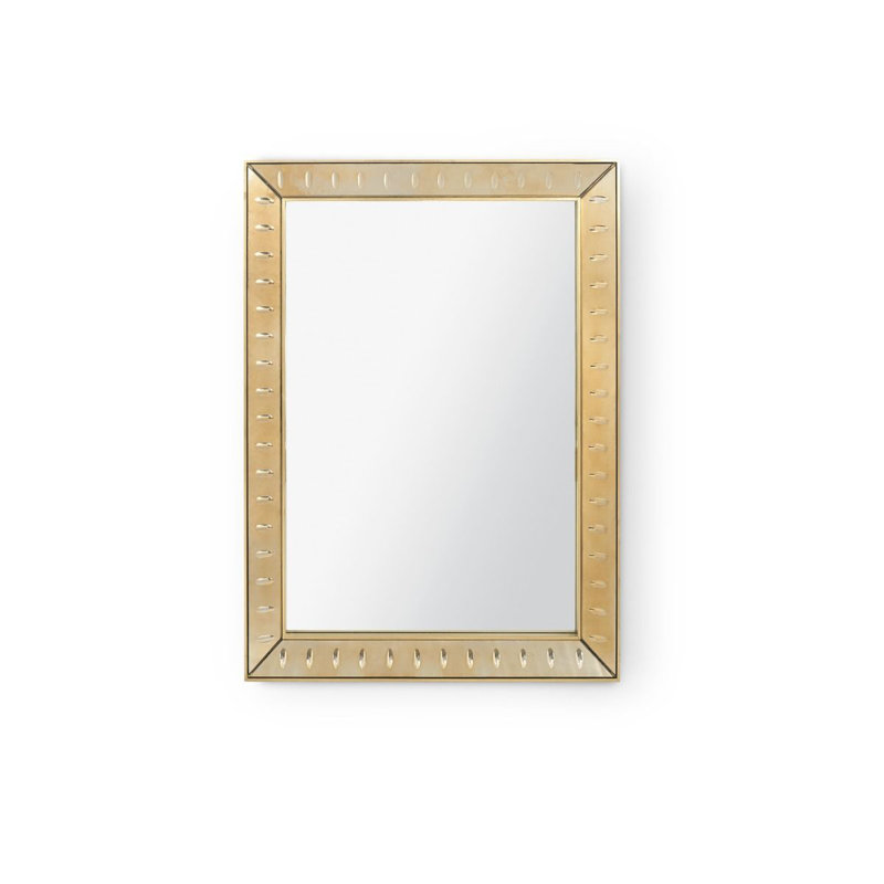 Reese Rectangle Brass Beveled Mirror, 38'' x 28''