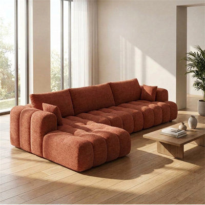 106.3" Wide Chenille Sectional Sofa