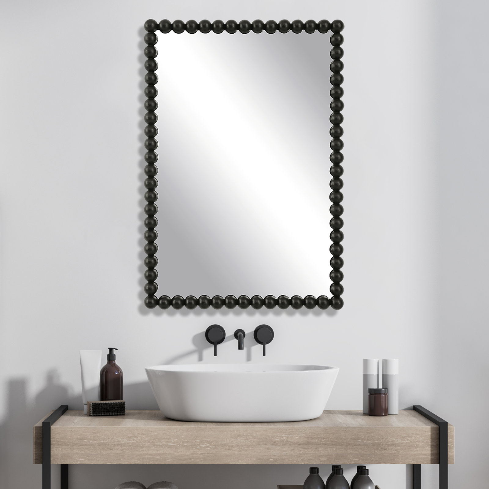 Sanne 24" Vanity Mirror, Matte Black, 30" H x 20.5" W