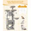 Cat Tree for Indoor Cats, 176cm Large Cat Tower, Multi-layer Scratching Post with 3 Platforms, 2 Caves, 7 Sisal Posts, Hammock, Pompoms, Heavy-Duty for Multi-Cat Homes-161839090