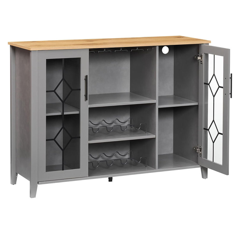 Wine Bar Cabinet With Led Light,Home Coffee Cabinet With Wine And Glass Rack,Kitchen Buffet Sideboard With Storage,Liquor Cabinet For Bar,Dining Room,Kitchen