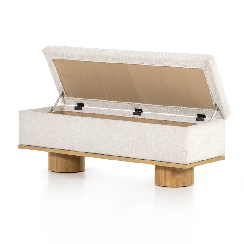 Navi Upholstered Storage Bench, Knoll Natural