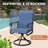 Outdoor Patio Dining Set - 53” Round Table with Umbrella Hole + 6 Swivel Chairs-412020296