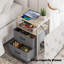 Lampe sur pied avec table et 2 tiroirs-160486672
