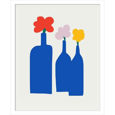 Blue Bottle Vase Print by Little Dean