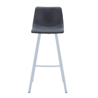 Tabouret de bar 41 po en cuir avec pieds en acier inoxydable