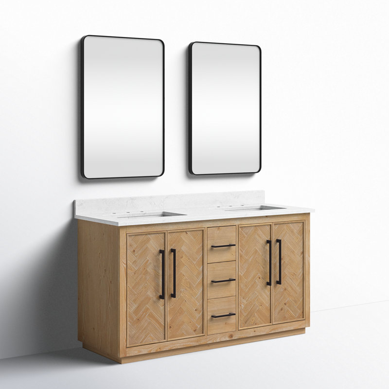 Meuble-lavabo double Eris 60 avec comptoir