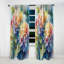Hortensia bleu vert - rideau en velours traditionnel - obscurcissant - 1 panneau-107831944