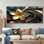 Golden River Of Dark Plumeria Blossom II - Plumeria, reproduction sur toile encadrée