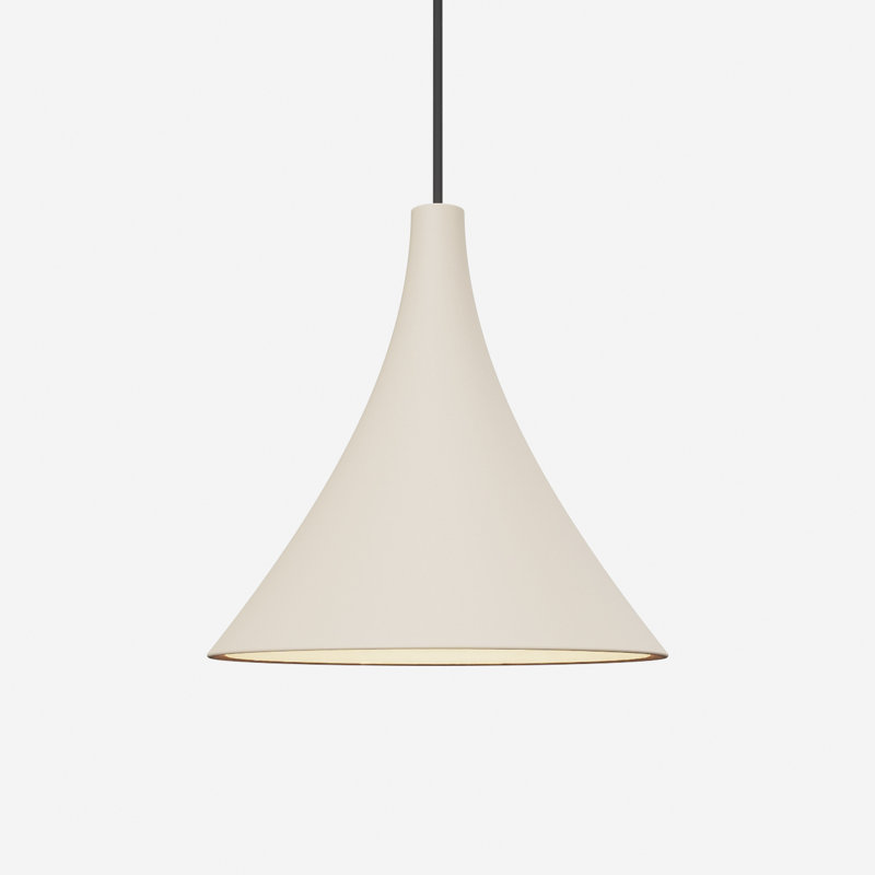 Gota Pendant Light, Peach, Black, 14" H x 9.84" W x 9.84" D