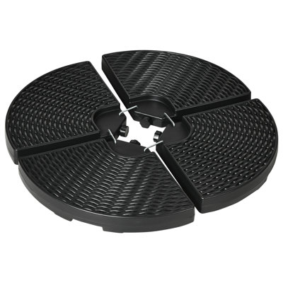 Umbrella Base Weights - 150 Lb. Max Load, 4, Black, Water/Sand, -Like Exterior, All-Weather Outdoor Use Capacity Stand 4 , , Water/Sand Compatible, Surface,
