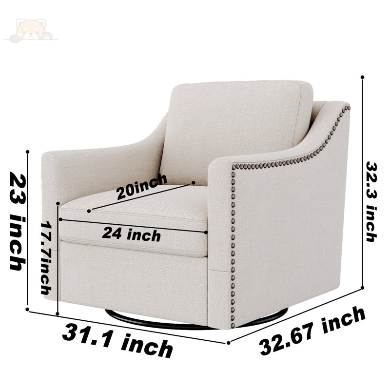 Fauteuil pivotant de 33,8 po Adelinde