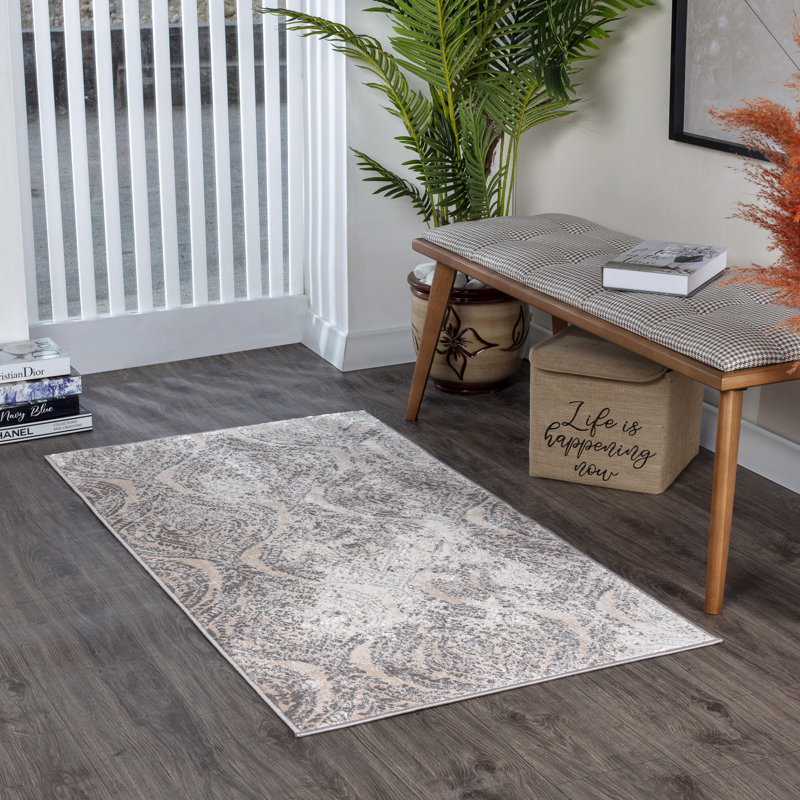 Beyanka Floral Machine Tufted Area Rug, Rectangle 200 x 275 cm