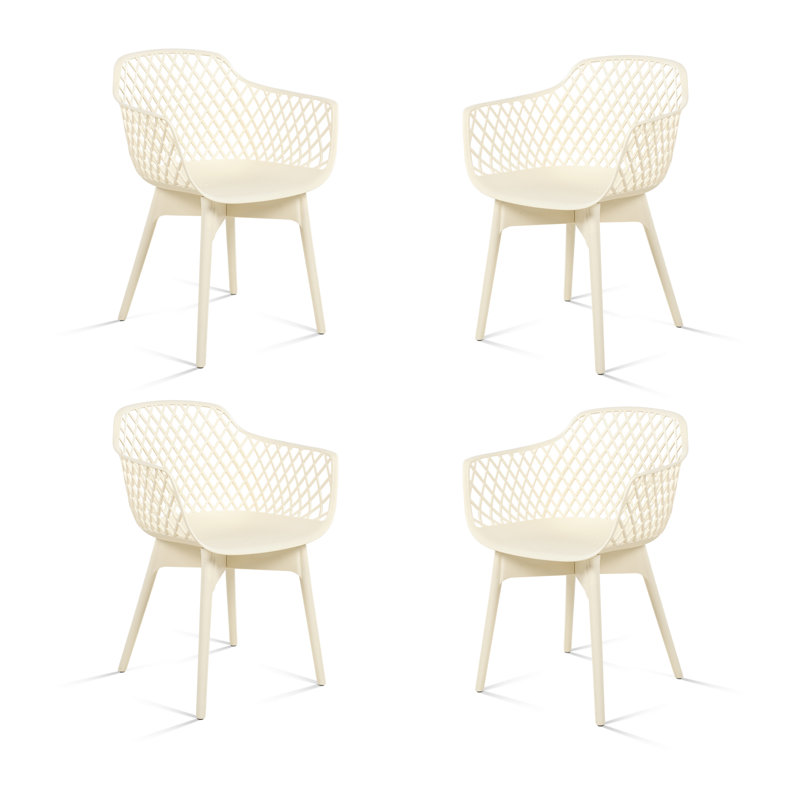 Outdoor Patio Dining Armchair, Beige