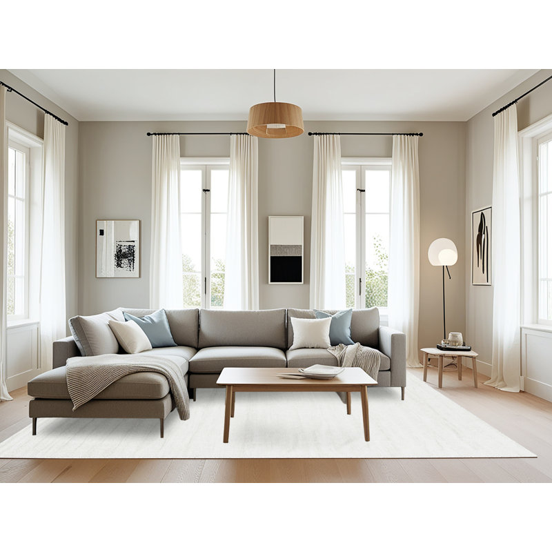 Tapis contemporain gris, Rectangle 8 pi x 12 pi