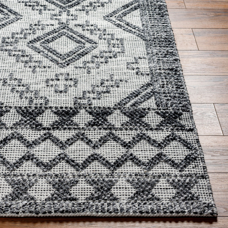 Geometric Area Rug, Dark Gray, Runner 2'6" x 8'
