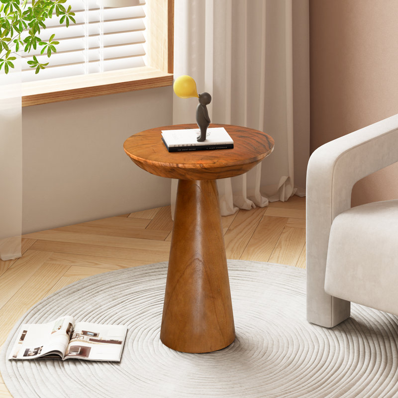 14 Inch Mushroom End Table, 19" H x 14" W x 14" D