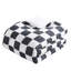 Édredon simple / simple en microfibre avec rembourrage, étiqueté, imprimé à carreaux noir et blanc, 1 édredon, taie décorative, 2 coussins décoratifs, motif, lavable à la machine,