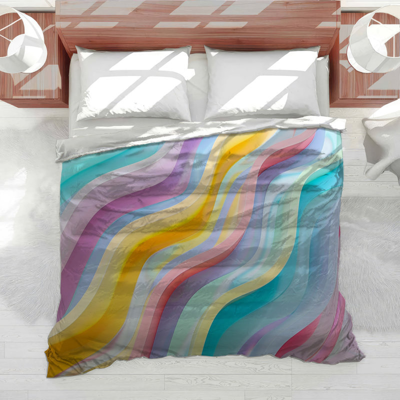 Wave Design Bedding Abstract Comforter Modern, Twin XL Comforter